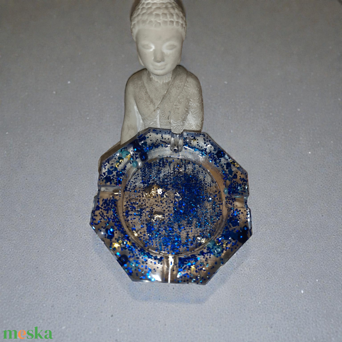 Kék csodaszép hamutál - AJÁNDÉK RENDELÉSED MELLÉ! - otthon & életmód - dekoráció - asztal és polc dekoráció - hamutál, öngyújtó, pipa - Meska.hu