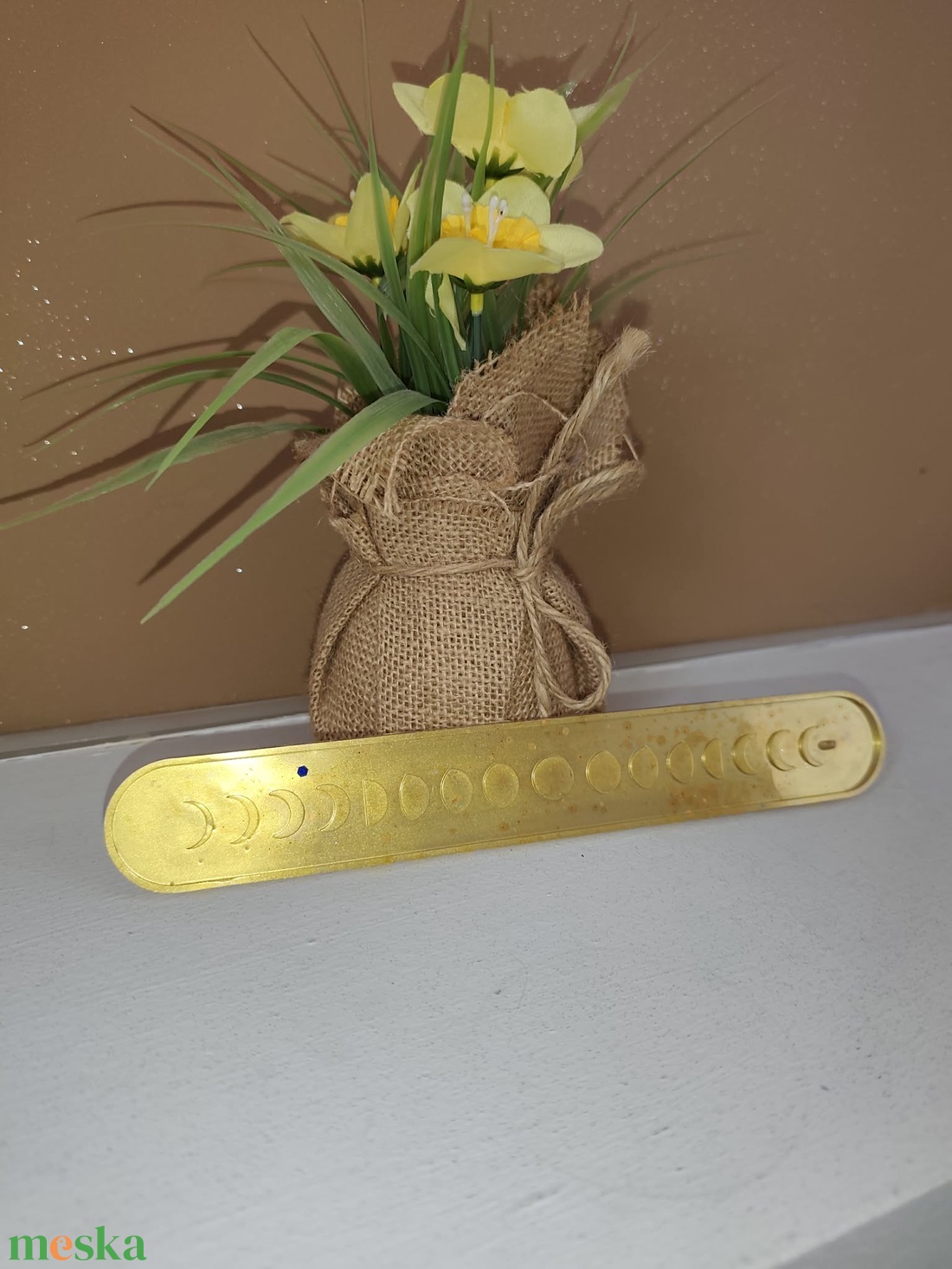 Arany színű füstölő tartó - otthon & életmód - dekoráció - spiritualitás - füstölő és füstölőtartó - Meska.hu