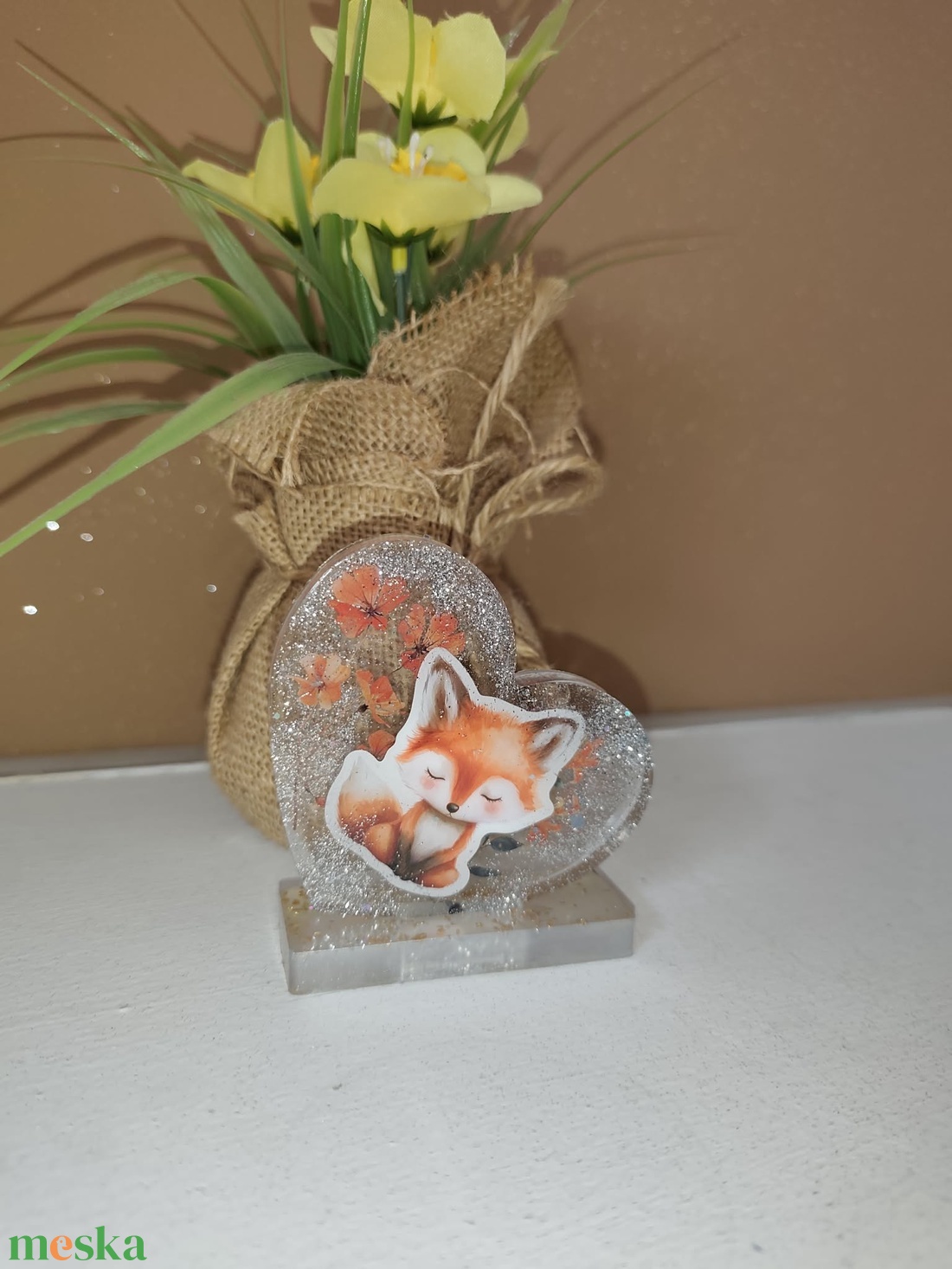 Rókás asztali dísz - otthon & életmód - dekoráció - asztal és polc dekoráció - asztaldísz - Meska.hu