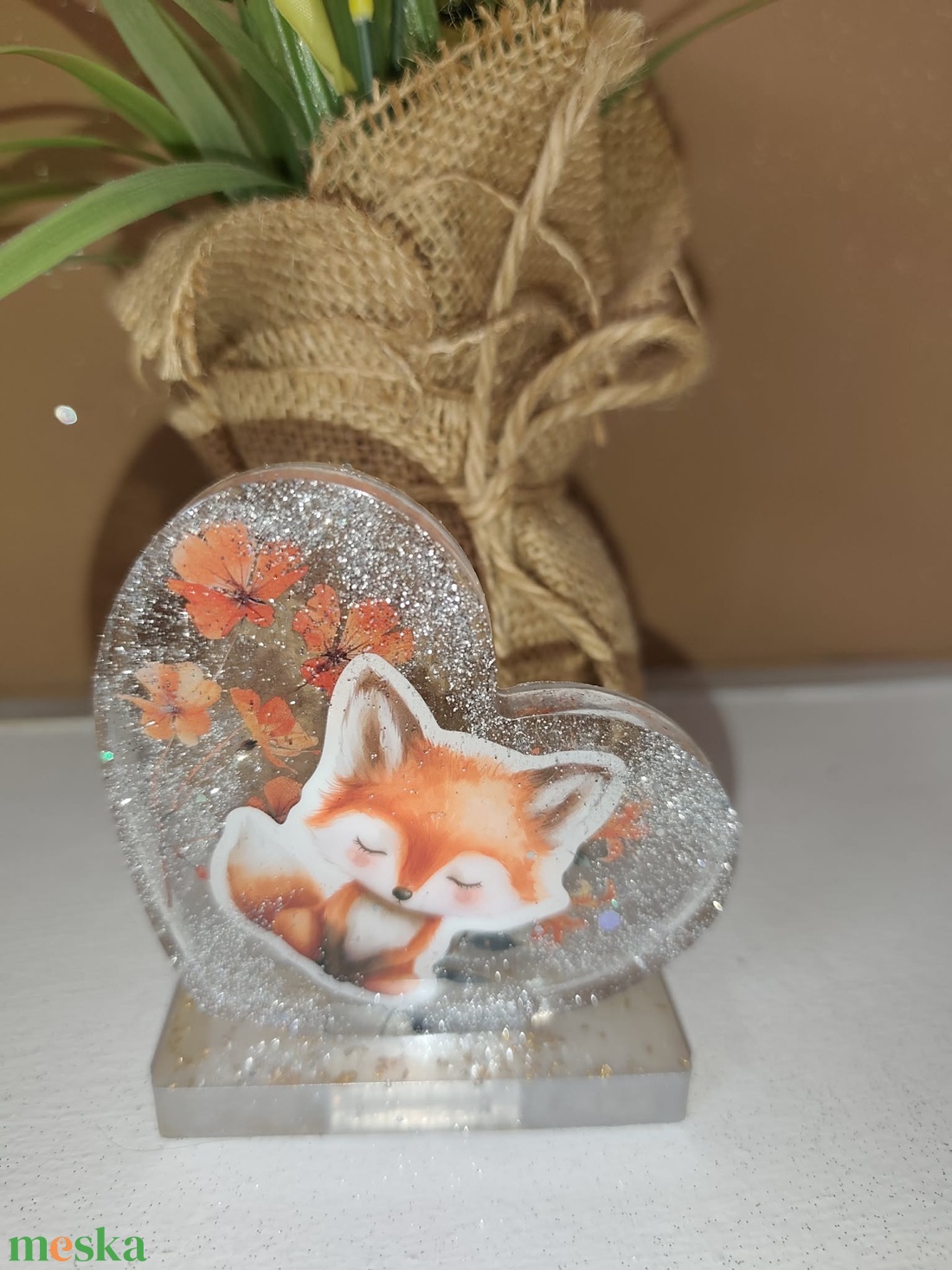 Rókás asztali dísz - otthon & életmód - dekoráció - asztal és polc dekoráció - asztaldísz - Meska.hu