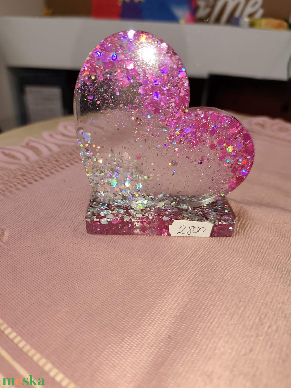 Szivecskés asztali dísz - otthon & életmód - dekoráció - asztal és polc dekoráció - asztaldísz - Meska.hu