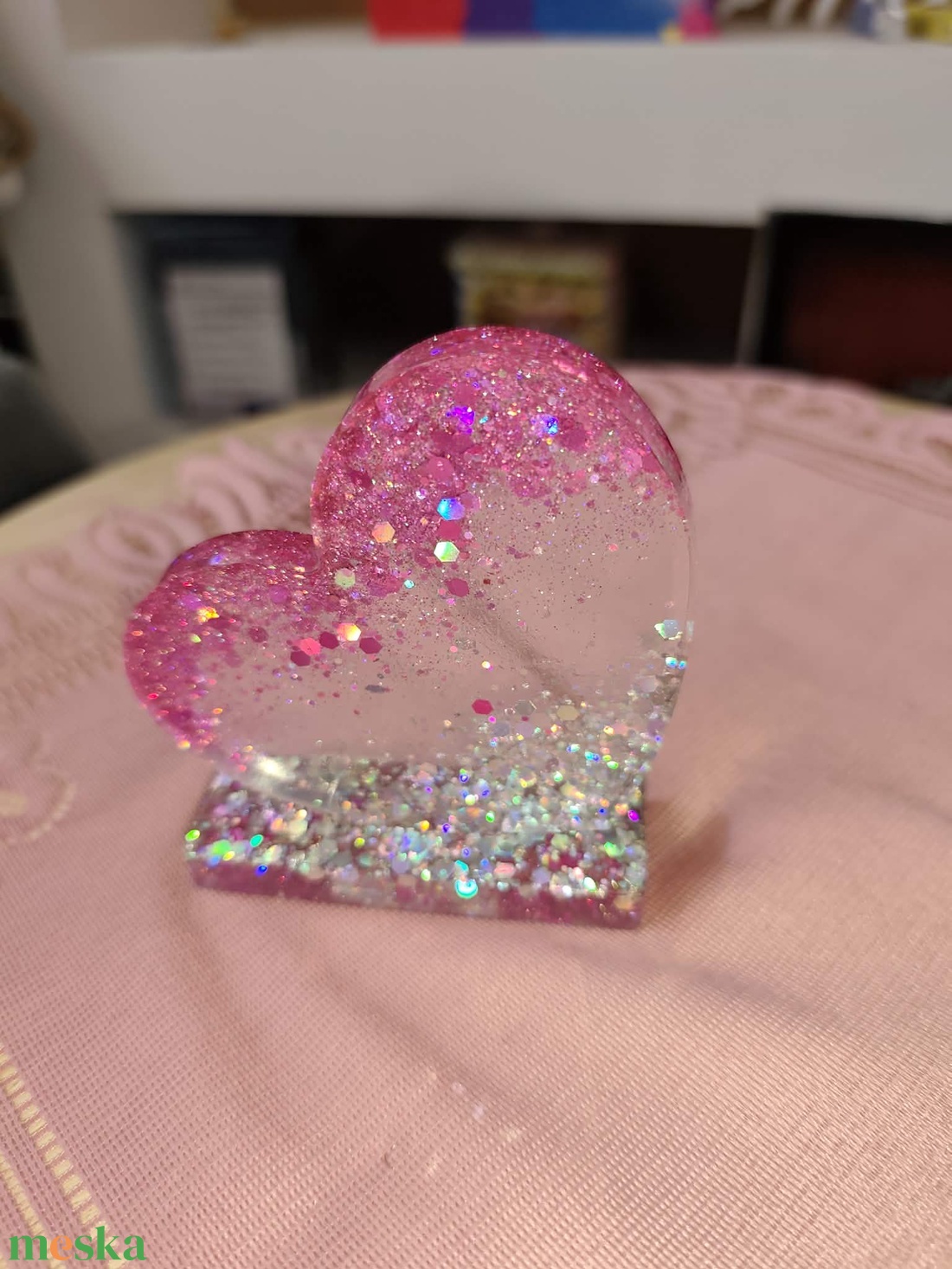 Szivecskés asztali dísz - otthon & életmód - dekoráció - asztal és polc dekoráció - asztaldísz - Meska.hu