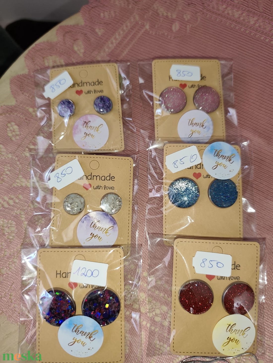 Szépséges színes fülbevalók - ékszer - fülbevaló - pötty fülbevaló - Meska.hu