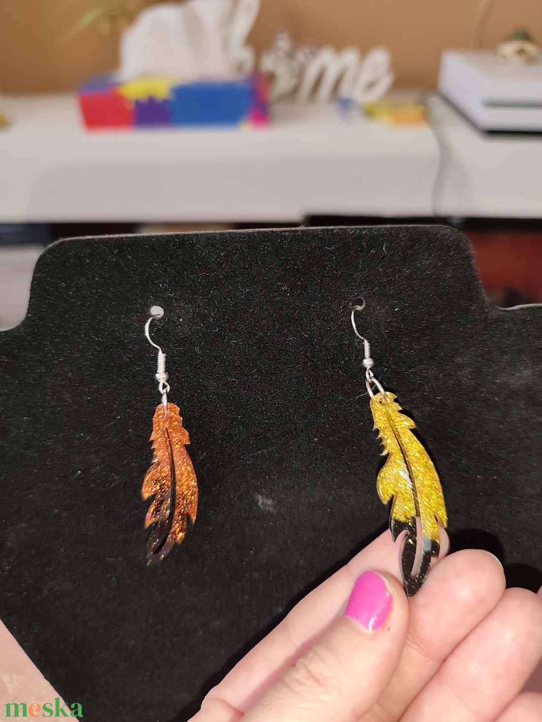 Toll alakú fülbevalók - ékszer - fülbevaló - lógó fülbevaló - Meska.hu