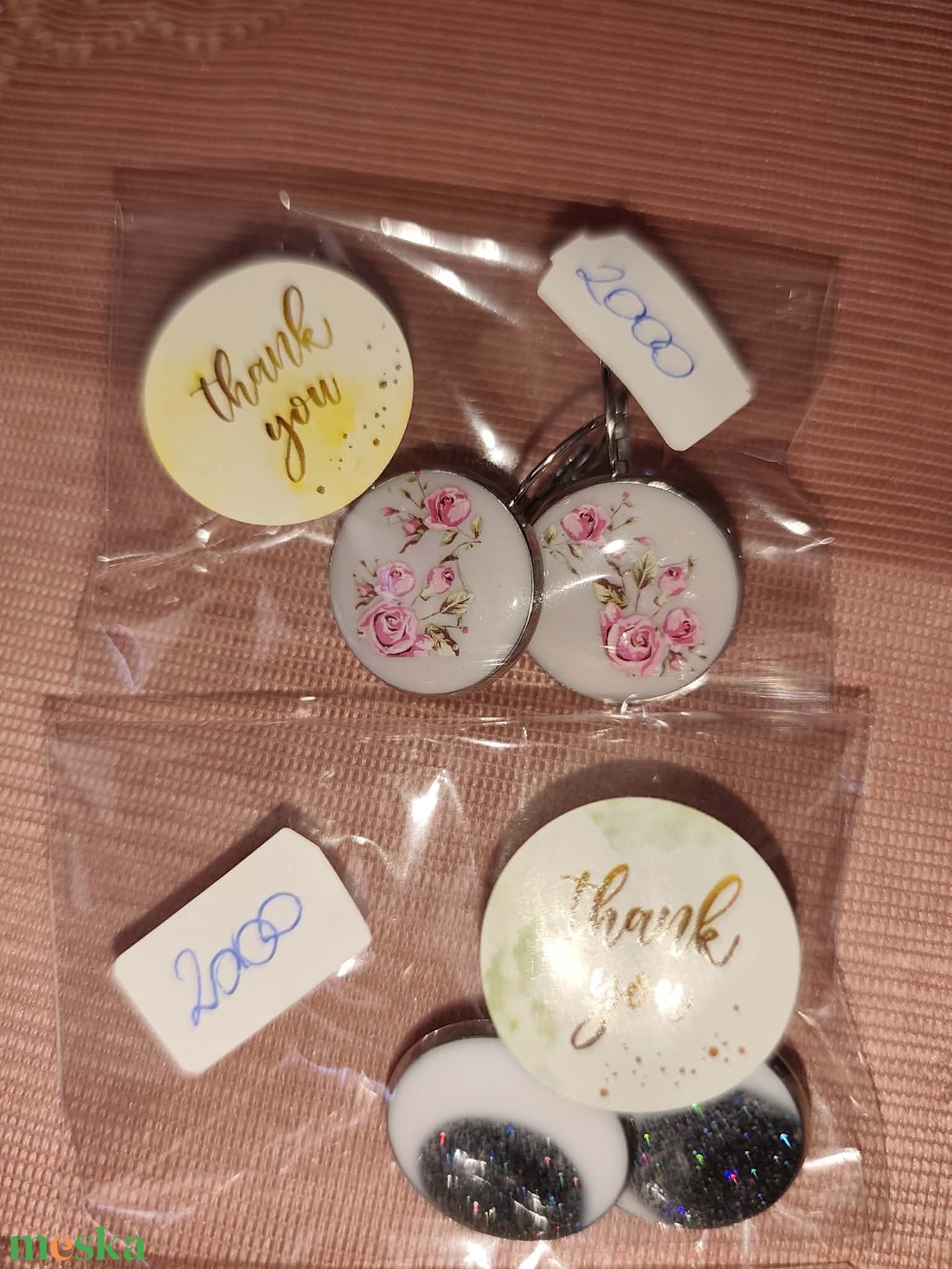 Szépséges egyedi fülbevalók - ékszer - fülbevaló - lógós kerek fülbevaló - Meska.hu