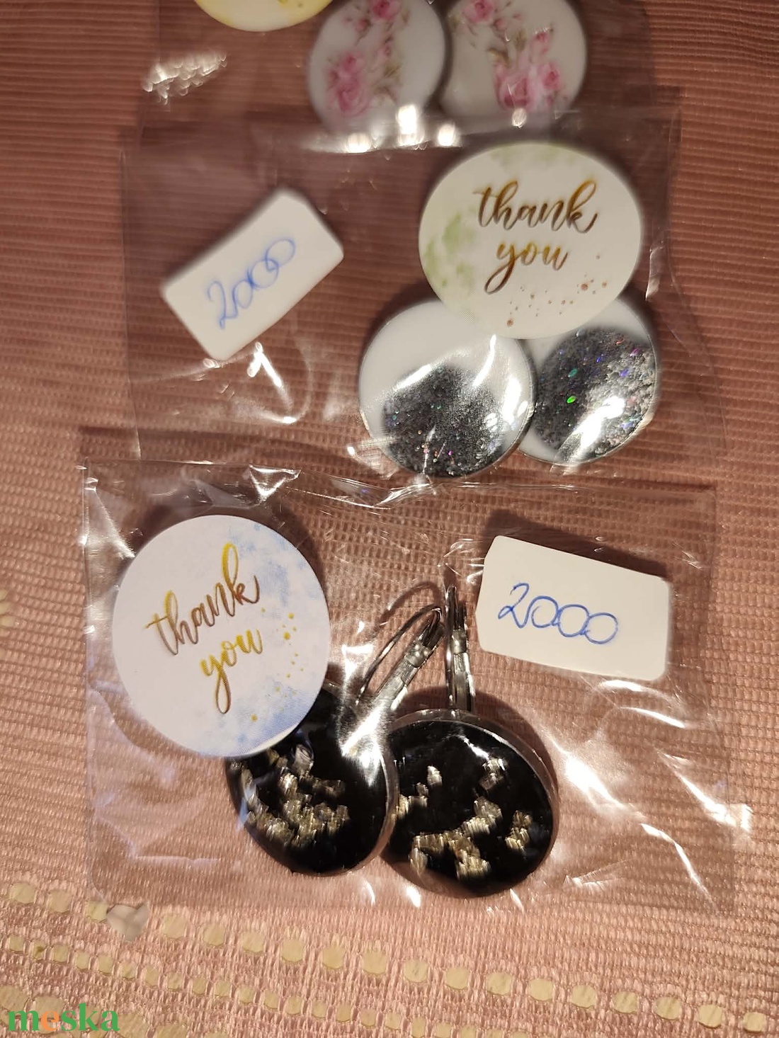 Szépséges egyedi fülbevalók - ékszer - fülbevaló - lógós kerek fülbevaló - Meska.hu