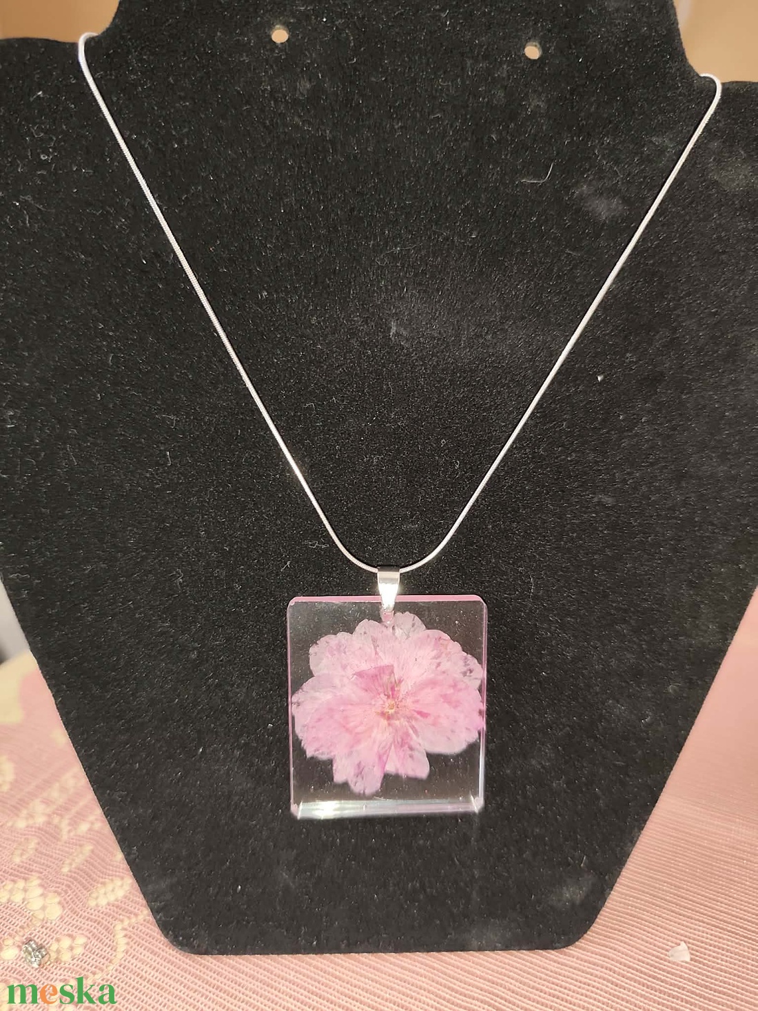 valódi virág medálos nyaklánc - ékszer - nyaklánc - medálos nyaklánc - Meska.hu