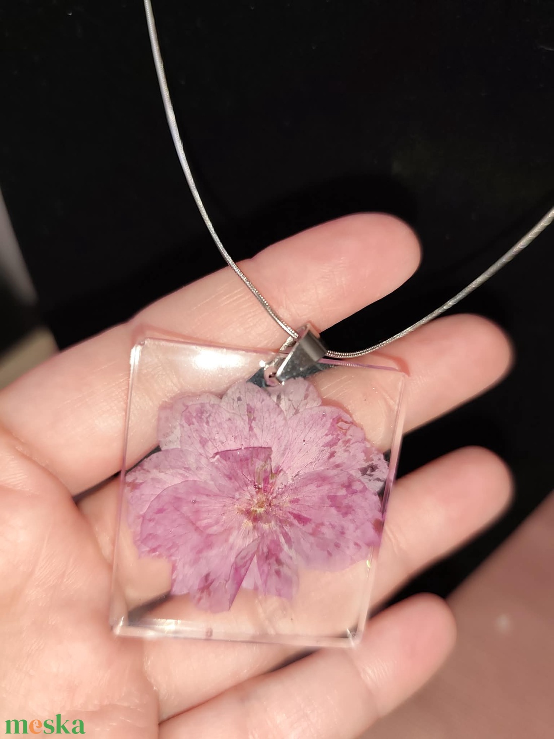 valódi virág medálos nyaklánc - ékszer - nyaklánc - medálos nyaklánc - Meska.hu