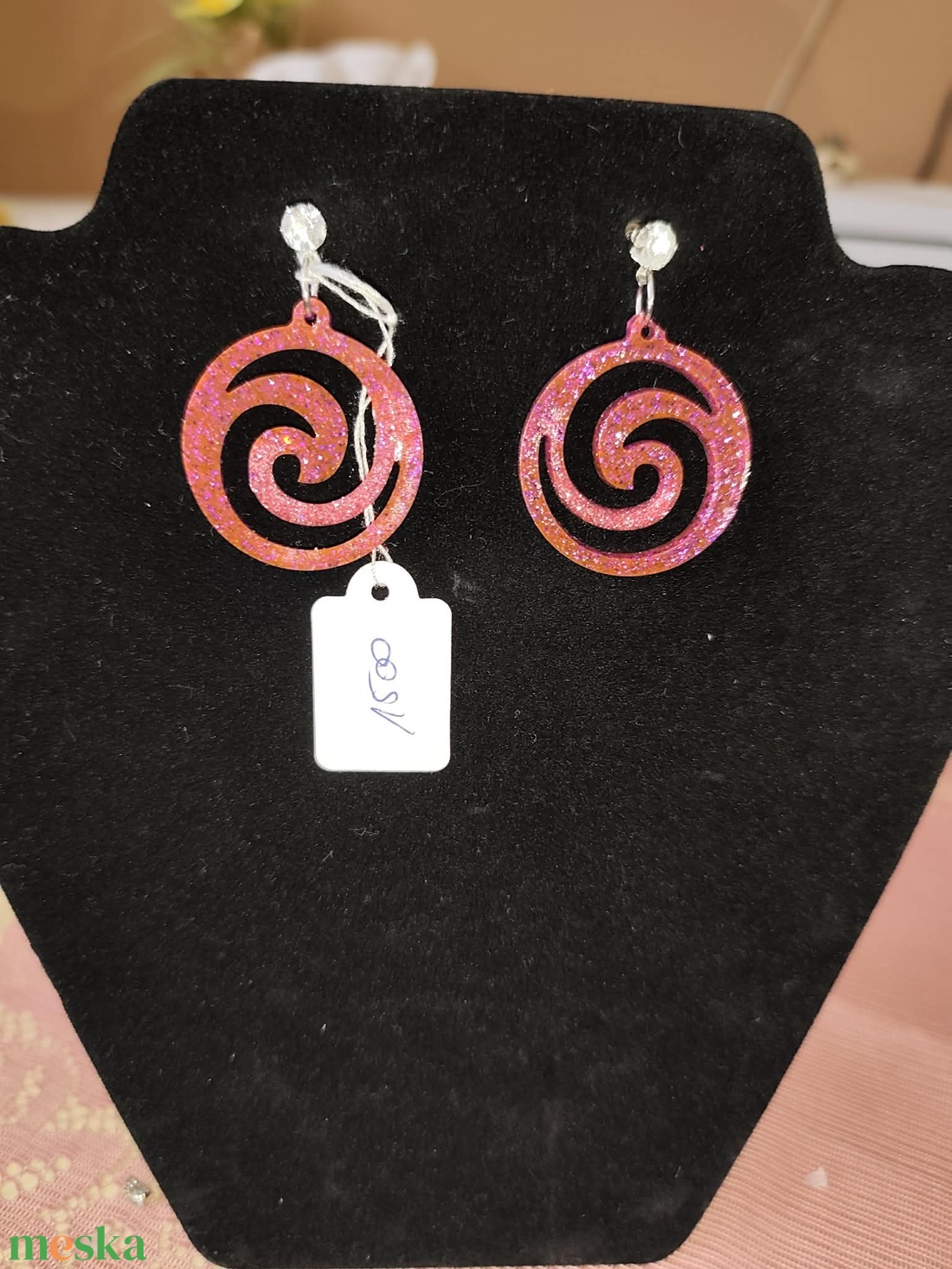 Spirál alakú fülbevaló - ékszer - fülbevaló - lógós kerek fülbevaló - Meska.hu