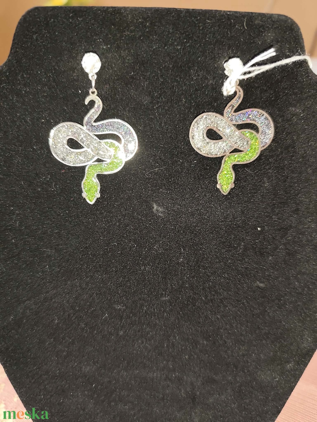 Kígyós Fülbevaló - ékszer - fülbevaló - lógó fülbevaló - Meska.hu