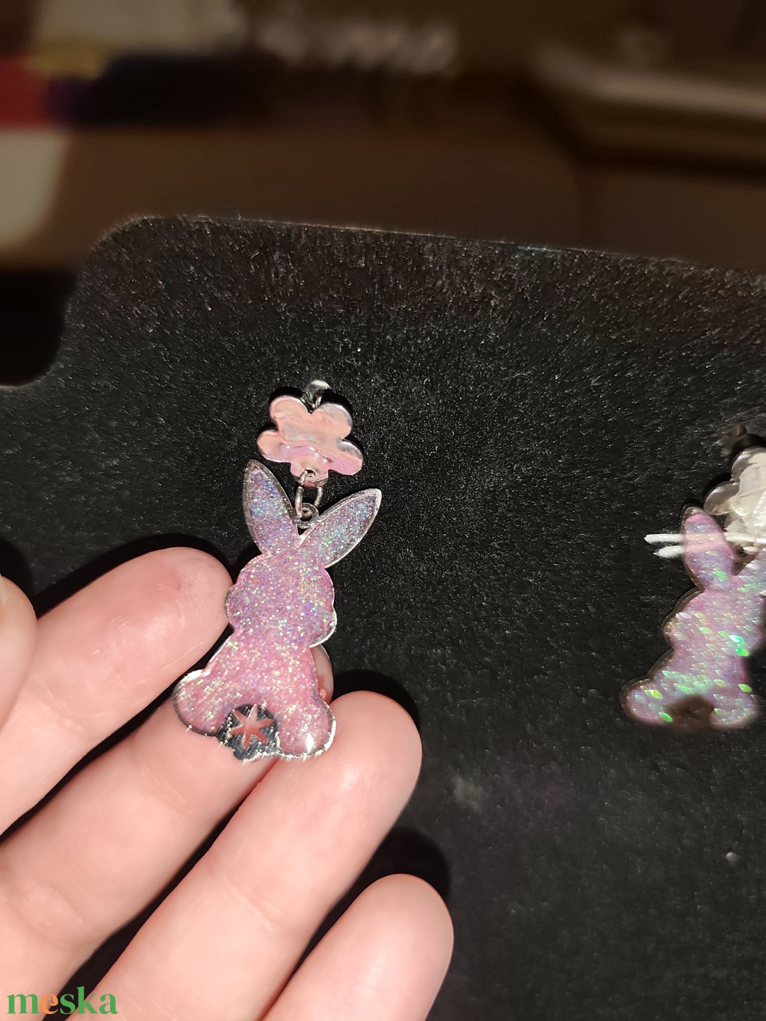 Nyuszis fülbevaló - ékszer - fülbevaló - lógó fülbevaló - Meska.hu