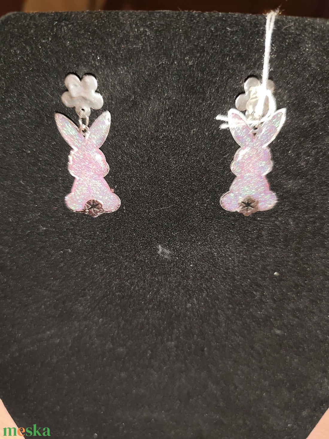 Nyuszis fülbevaló - ékszer - fülbevaló - lógó fülbevaló - Meska.hu