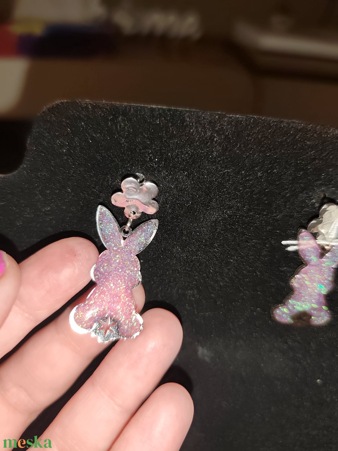 Nyuszis fülbevaló - ékszer - fülbevaló - lógó fülbevaló - Meska.hu