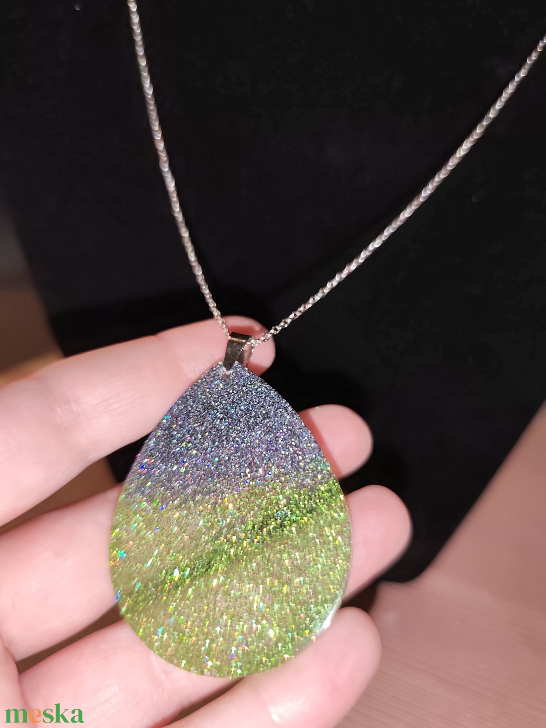 Nagy csepp alakú nyaklánc - ékszer - ékszerszett - Meska.hu