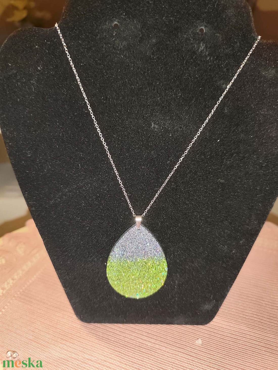 Nagy csepp alakú nyaklánc - ékszer - ékszerszett - Meska.hu