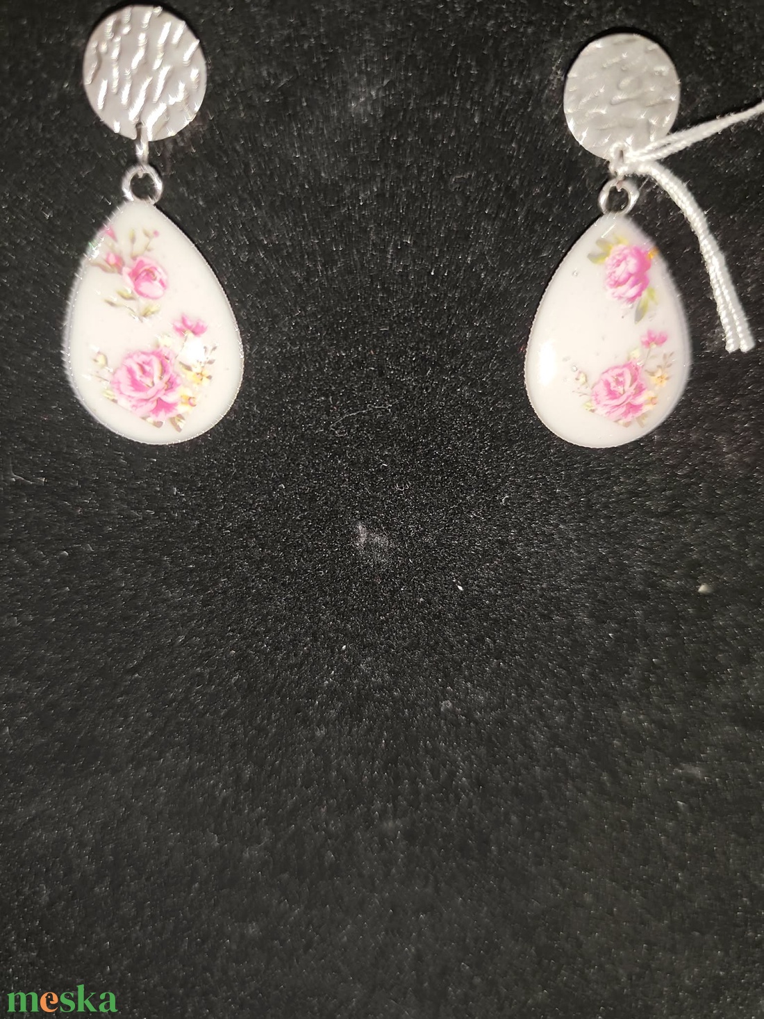 Elegáns virágos fülbevaló - ékszer - fülbevaló - lógó csepp fülbevaló - Meska.hu