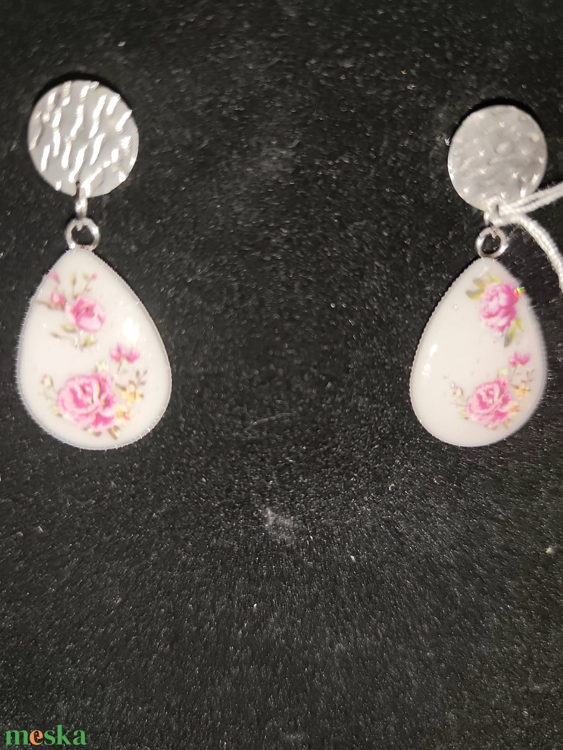 Elegáns virágos fülbevaló - ékszer - fülbevaló - lógó csepp fülbevaló - Meska.hu