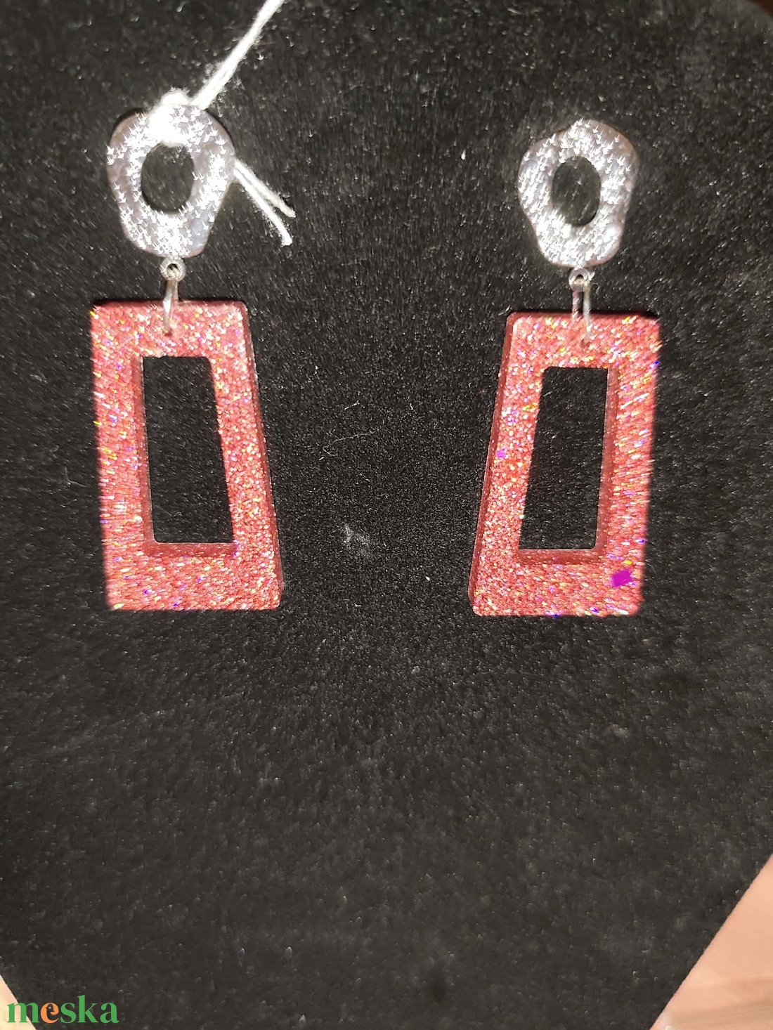 Pirosas bronz színű nyári fülbevaló - ékszer - fülbevaló - lógó fülbevaló - Meska.hu