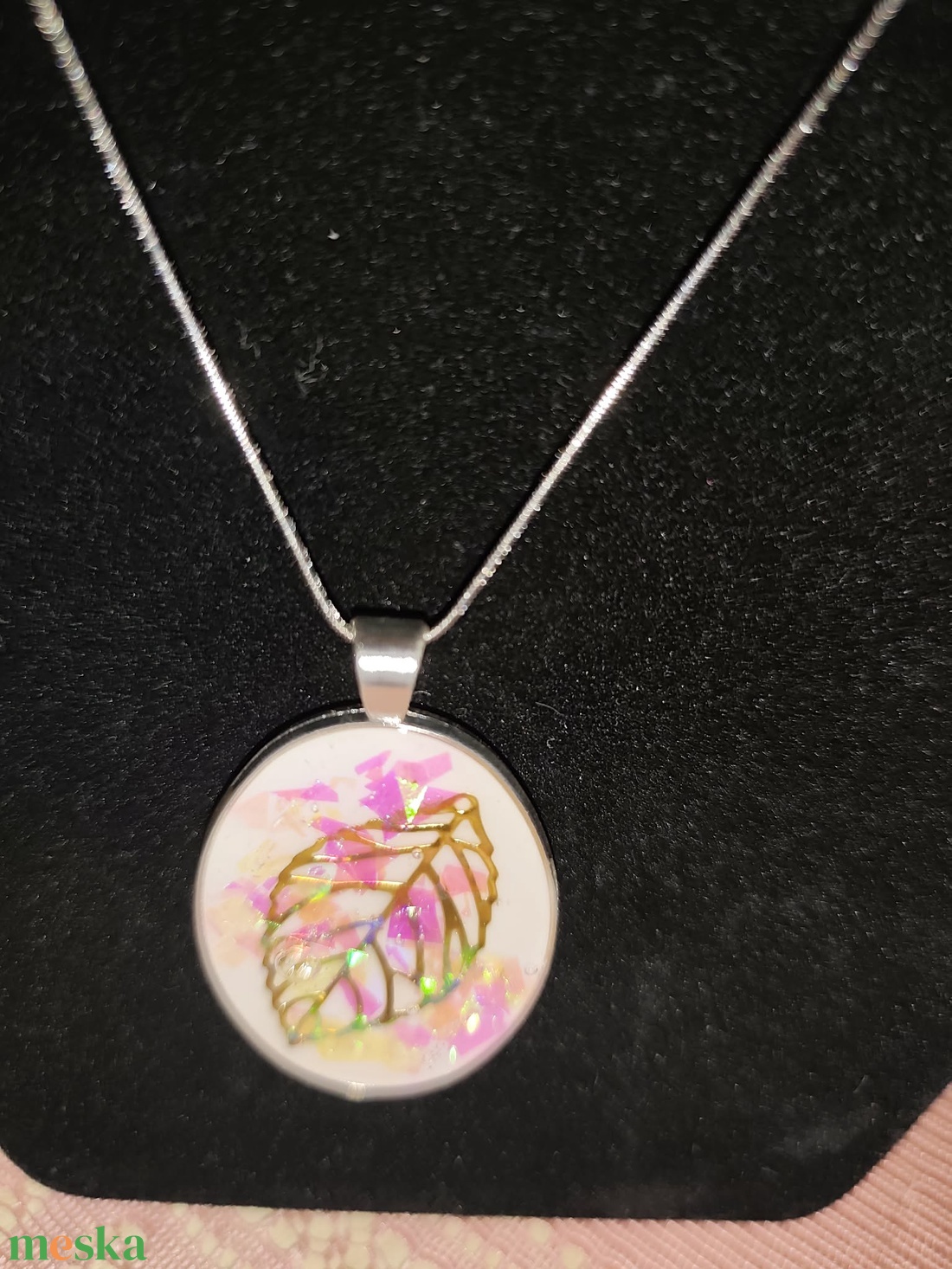 Arany faleveles nyaklánc - ékszer - nyaklánc - medálos nyaklánc - Meska.hu