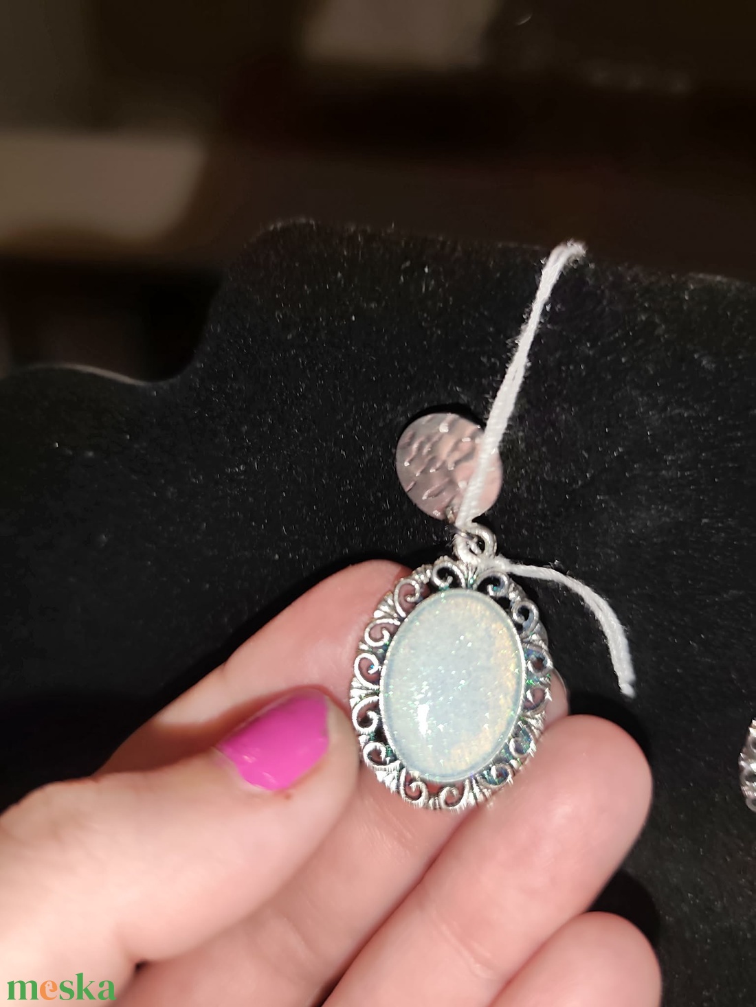 Vintage fülbevaló türkíz színben - ékszer - fülbevaló - lógó fülbevaló - Meska.hu