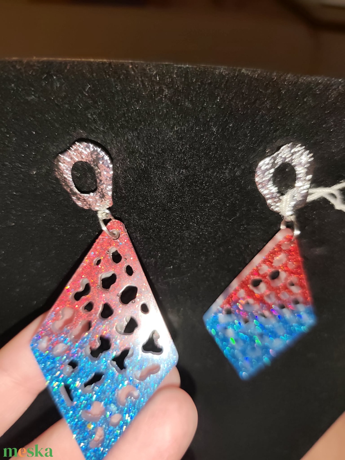 Színátmenetes fülbevaló - ékszer - fülbevaló - lógó fülbevaló - Meska.hu