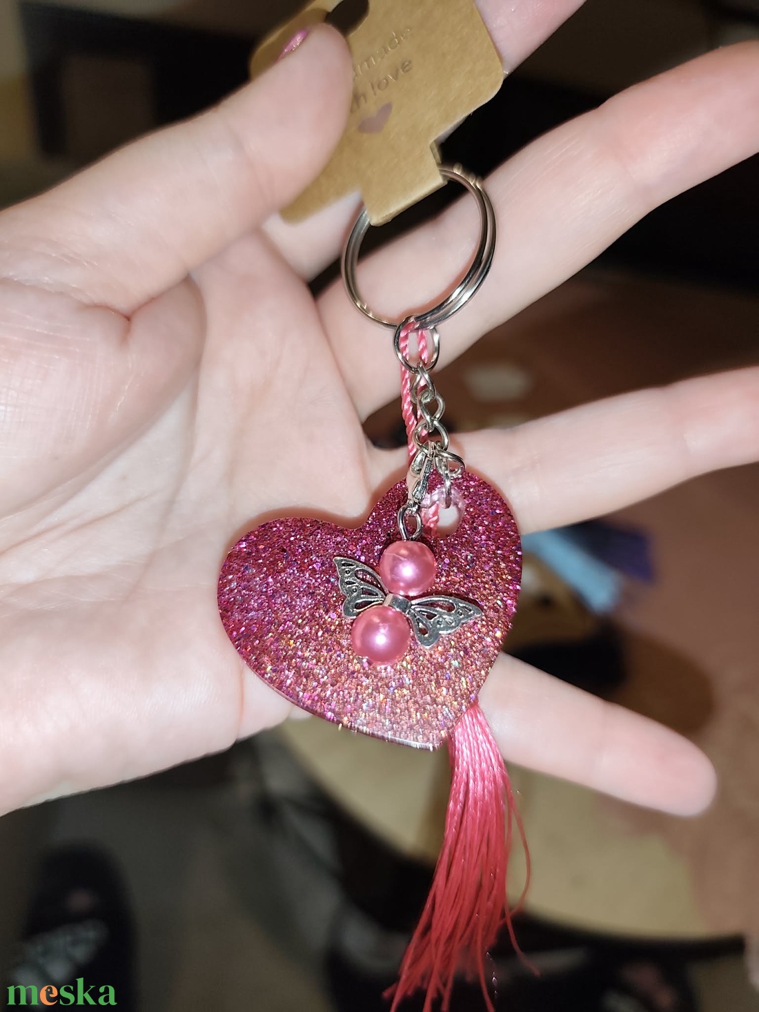Szívecskés kulcstartó - táska & tok - kulcstartó & táskadísz - kulcstartó - Meska.hu