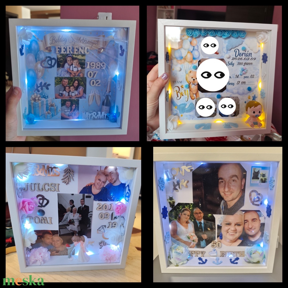 LED emlékbox  - otthon & életmód - dekoráció - kép & falikép - képkeret - Meska.hu