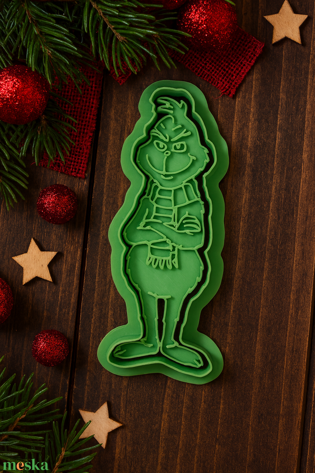 3D nyomtatott Grinch sütikiszúró - karácsony - karácsonyi sütés-főzés - Meska.hu