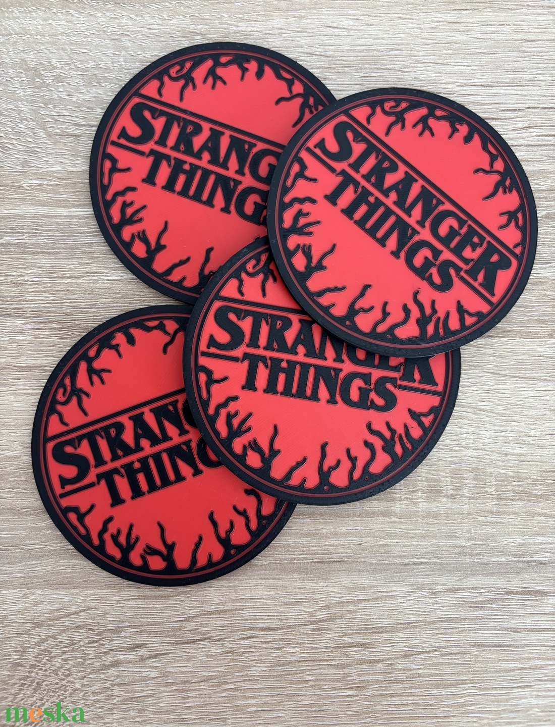 3D nyomtatott Stranger Things 4db-os  poháralátét - otthon & életmód - konyhafelszerelés, tálalás - tálalás - tányér- és poháralátét - Meska.hu