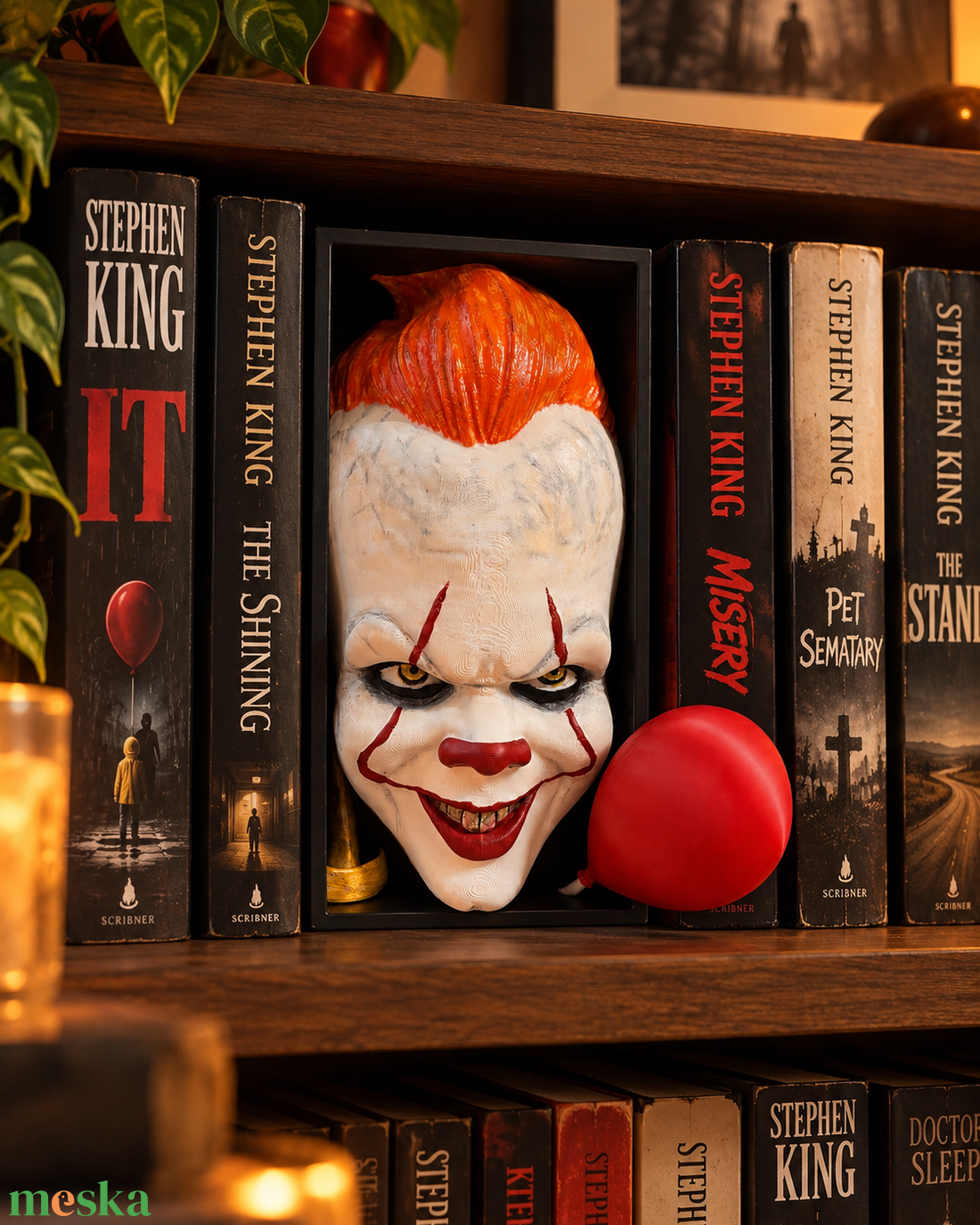 Pennywise festett könyvtámasz / Book Nook � Stephen King: Az - otthon & életmód - dekoráció - asztal és polc dekoráció - könyvtámasz - Meska.hu