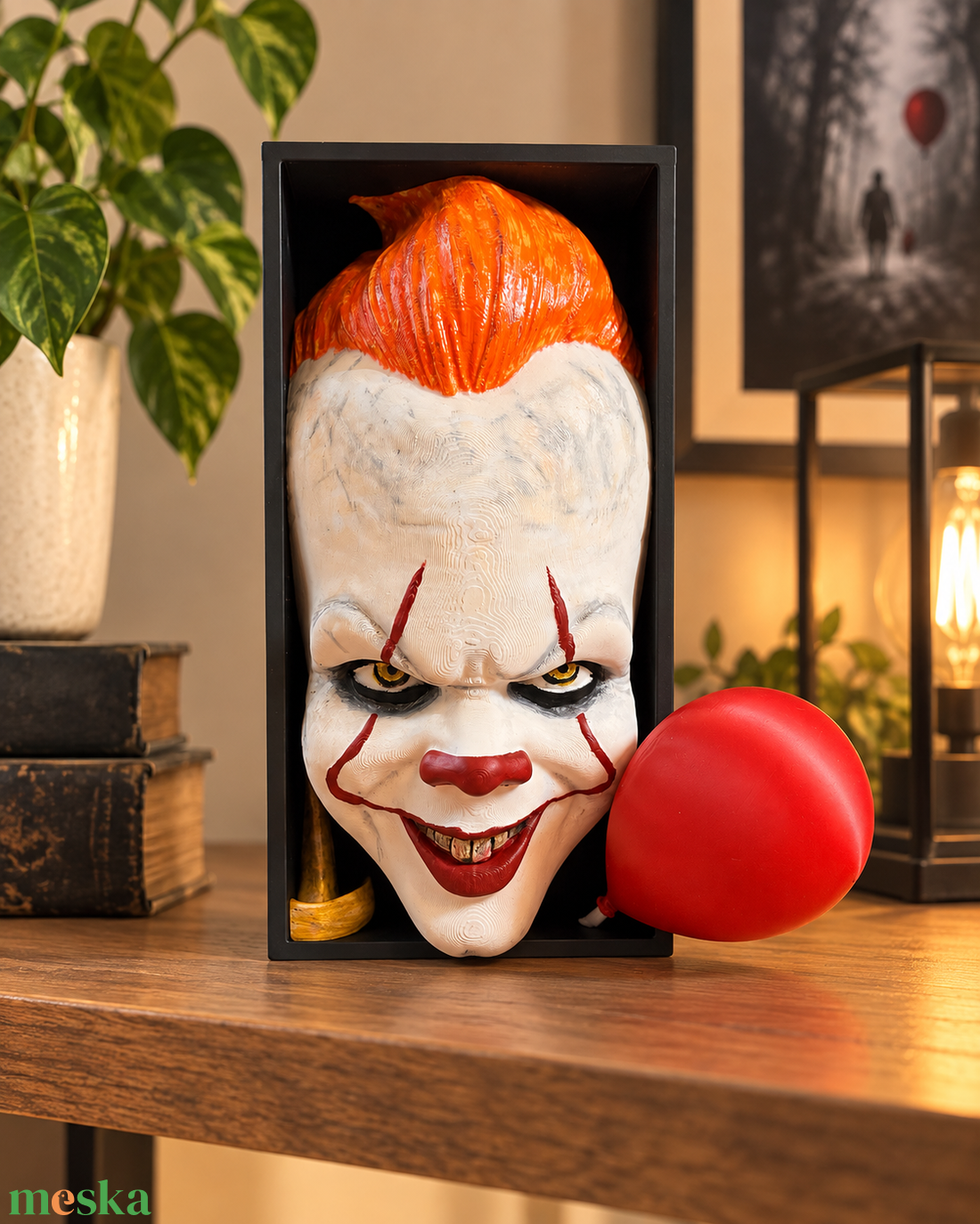 Pennywise festett könyvtámasz / Book Nook � Stephen King: Az - otthon & életmód - dekoráció - asztal és polc dekoráció - könyvtámasz - Meska.hu