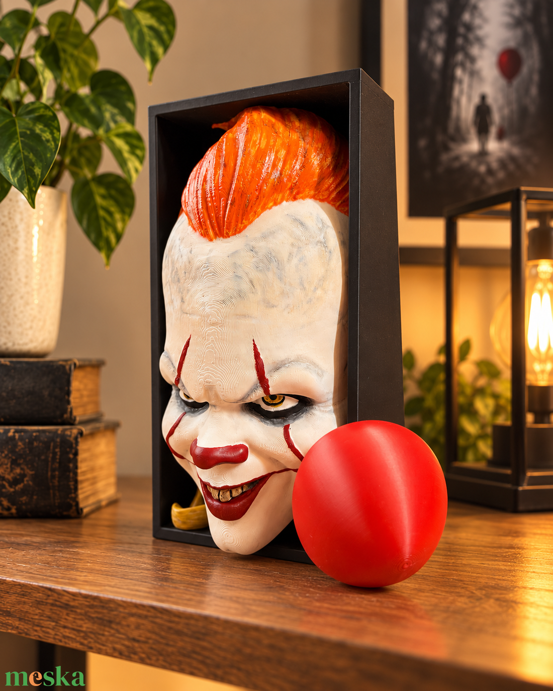 Pennywise festett könyvtámasz / Book Nook � Stephen King: Az - otthon & életmód - dekoráció - asztal és polc dekoráció - könyvtámasz - Meska.hu
