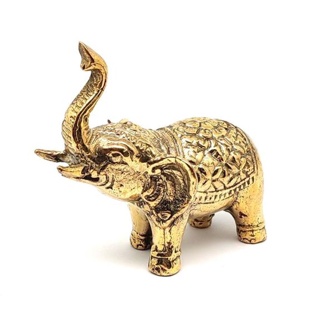 Réz figura elefánt álló arany 8x8cm - otthon & életmód - dekoráció - spiritualitás - Meska.hu