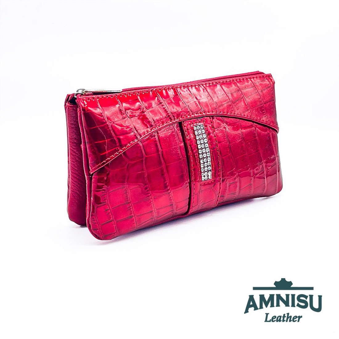 Meggy piros lakk krokkómintás swarovski köves női pénztárca G5023 - táska & tok - pénztárca & más tok - pénztárca - női pénztárca - Meska.hu