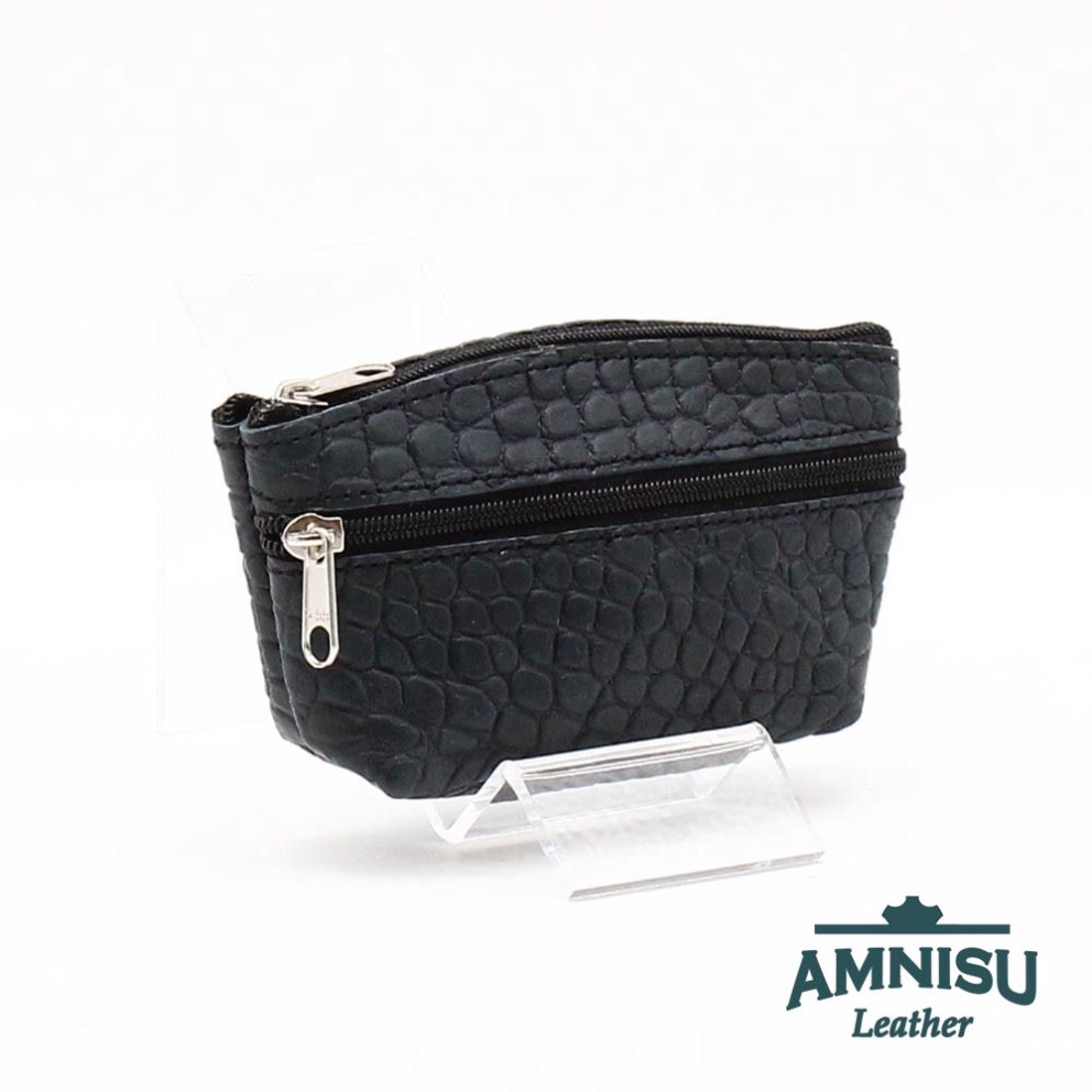 Sötétzöld krokkómintás kettő cipzáras kulcstartó B7006 - táska & tok - kulcstartó & táskadísz - kulcstartó - Meska.hu