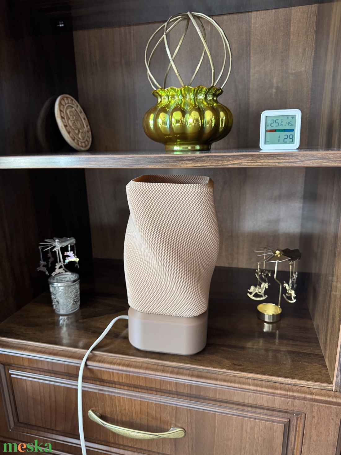 3D nyomtatott barna kocka design lámpa � E27 - otthon & életmód - lámpa - asztali lámpa - Meska.hu