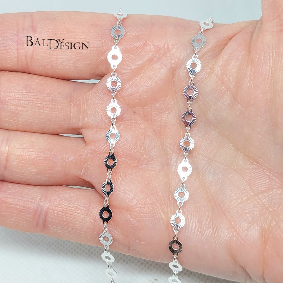 Ezüst vésett mintájú nyaklánc - ékszer - nyaklánc - medál nélküli nyaklánc - Meska.hu