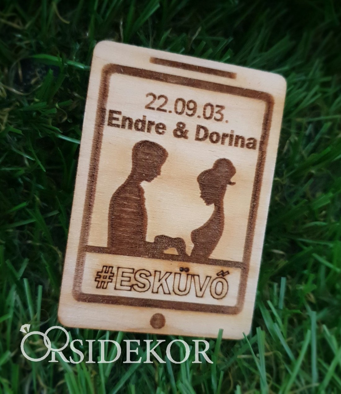 Köszönetajándék esküvői hűtőmágnes fából - esküvő - emlék & ajándék - köszönőajándék - Meska.hu