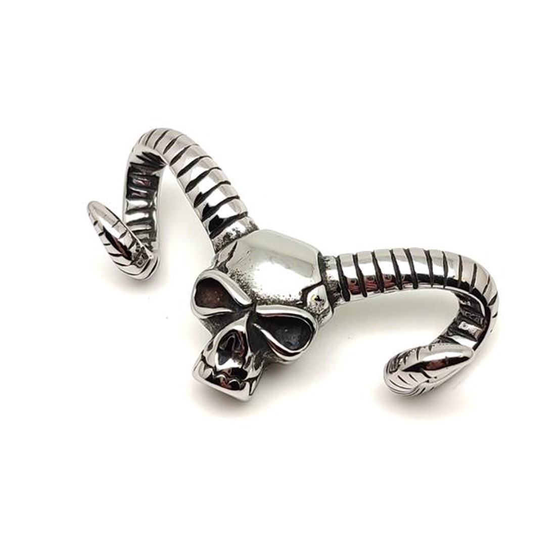 Medál acél koponya 5x2cm - ékszer - nyaklánc - medál - Meska.hu