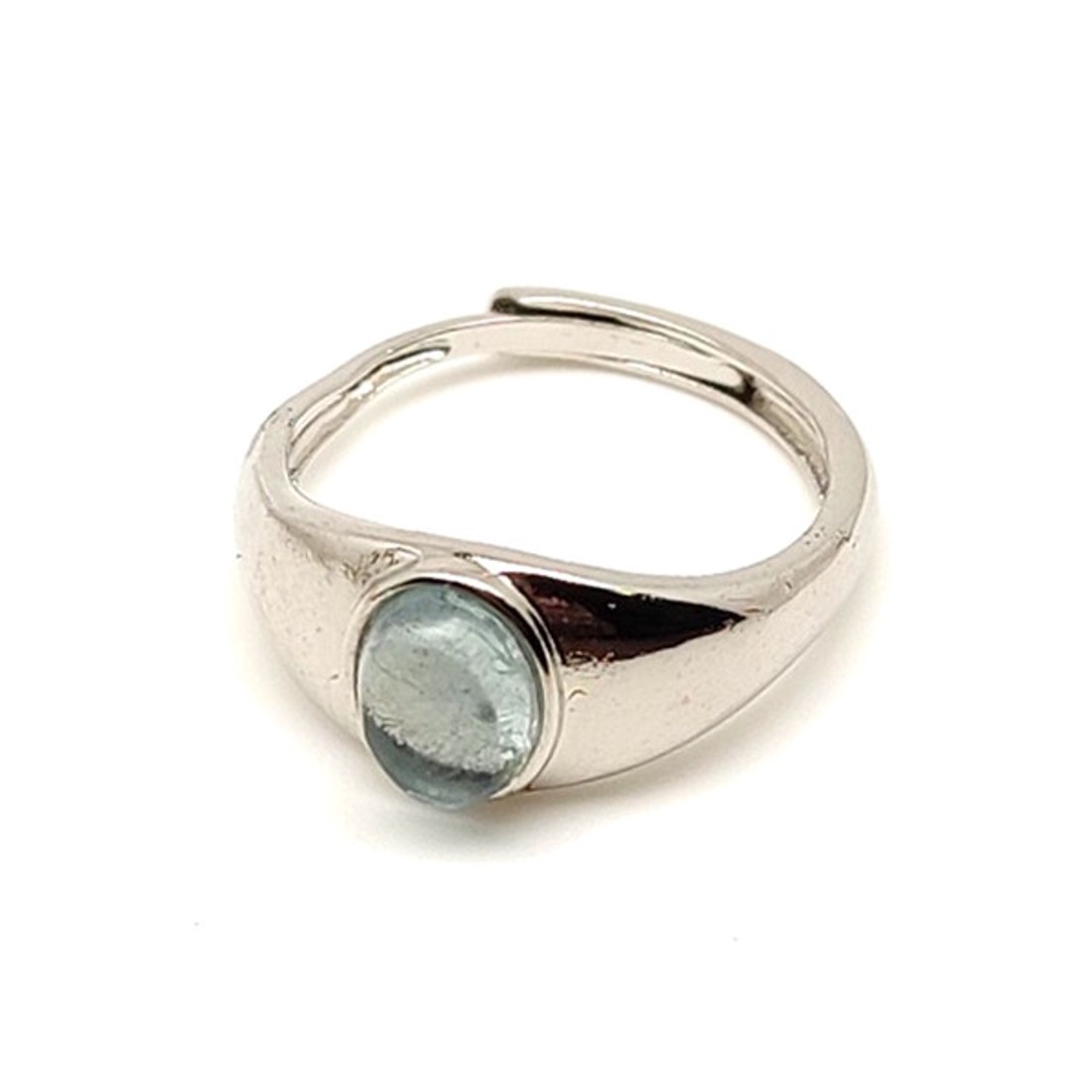 Nyugtató akvamarin ásvány gyűrű állítható 8x5mm - ékszer - gyűrű - Meska.hu