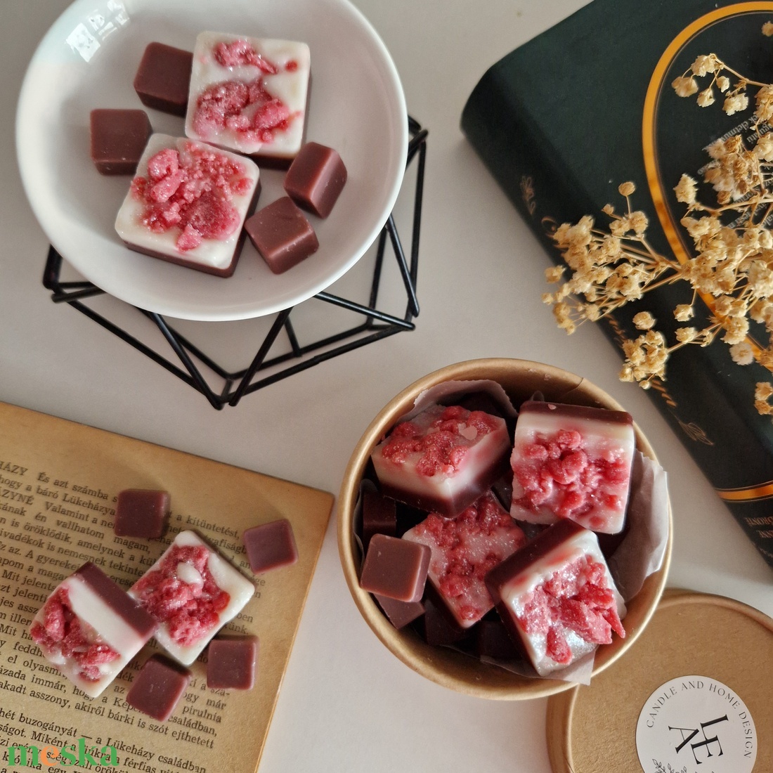 Málnás panna cotta illatviasz  - otthon & életmód - gyertya, illat, aroma - illatviasz - Meska.hu