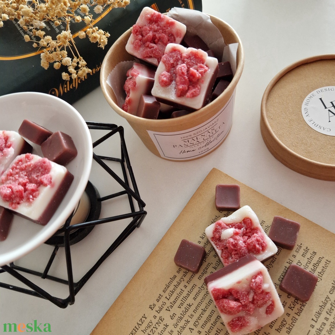 Málnás panna cotta illatviasz  - otthon & életmód - gyertya, illat, aroma - illatviasz - Meska.hu