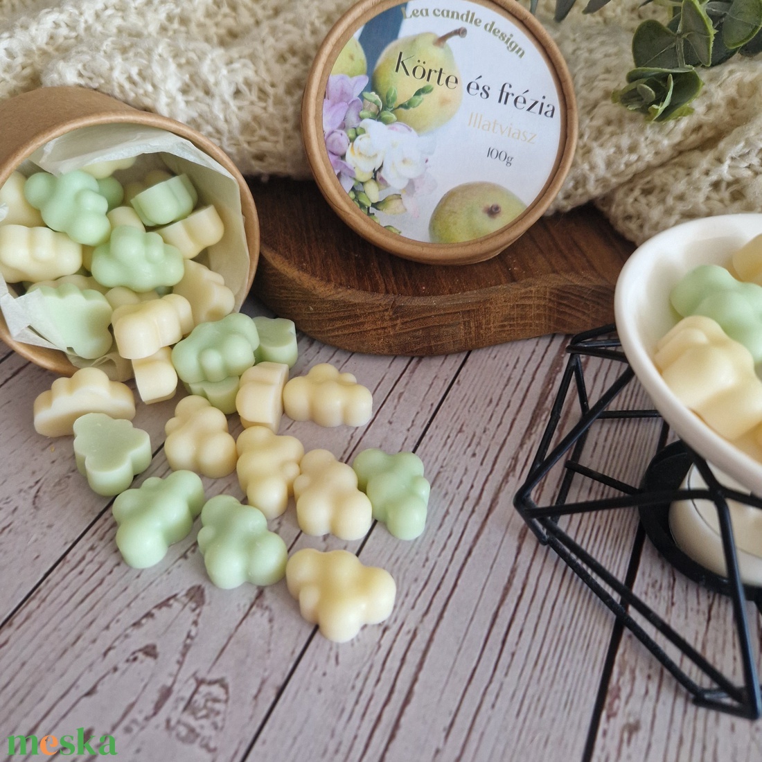 Körte és frézia illatviasz  - otthon & életmód - gyertya, illat, aroma - illatviasz - Meska.hu
