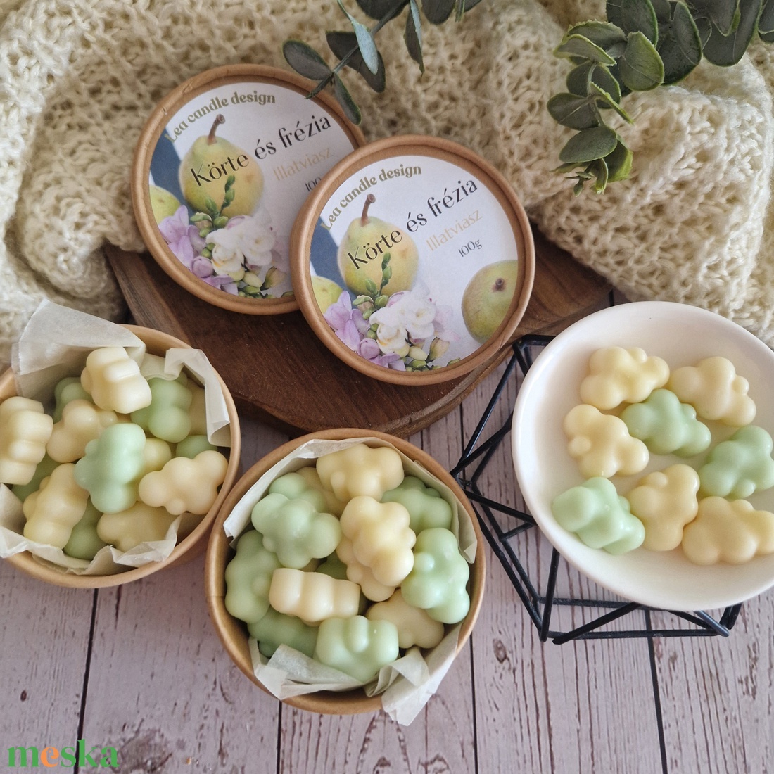 Körte és frézia illatviasz  - otthon & életmód - gyertya, illat, aroma - illatviasz - Meska.hu