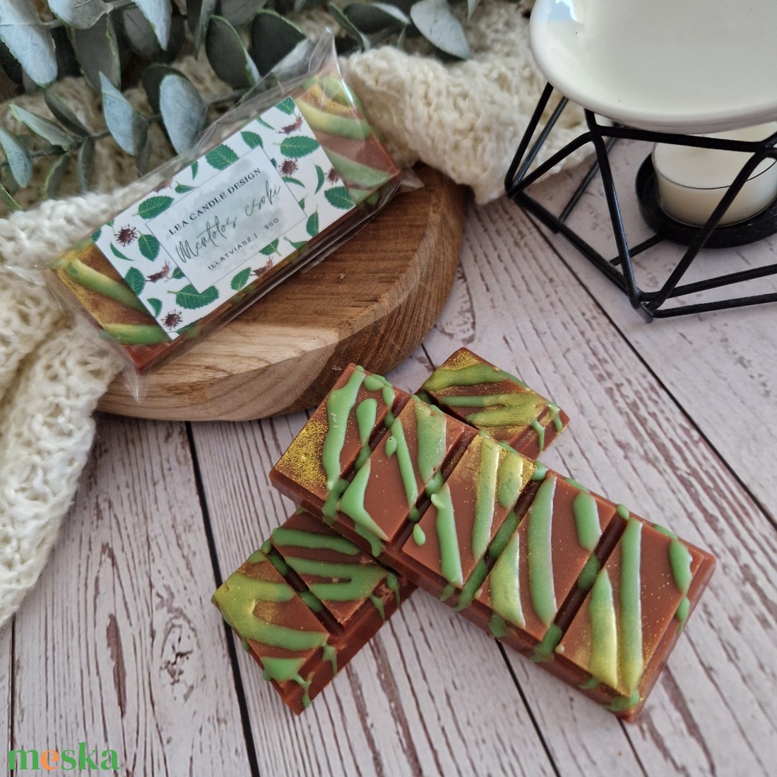 Mentolos csoki törhető illatviasz  - otthon & életmód - gyertya, illat, aroma - illatviasz - Meska.hu