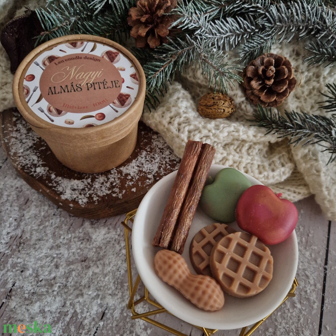 Nagyi almás pitéje illatviasz  - otthon & életmód - gyertya, illat, aroma - illatviasz - Meska.hu