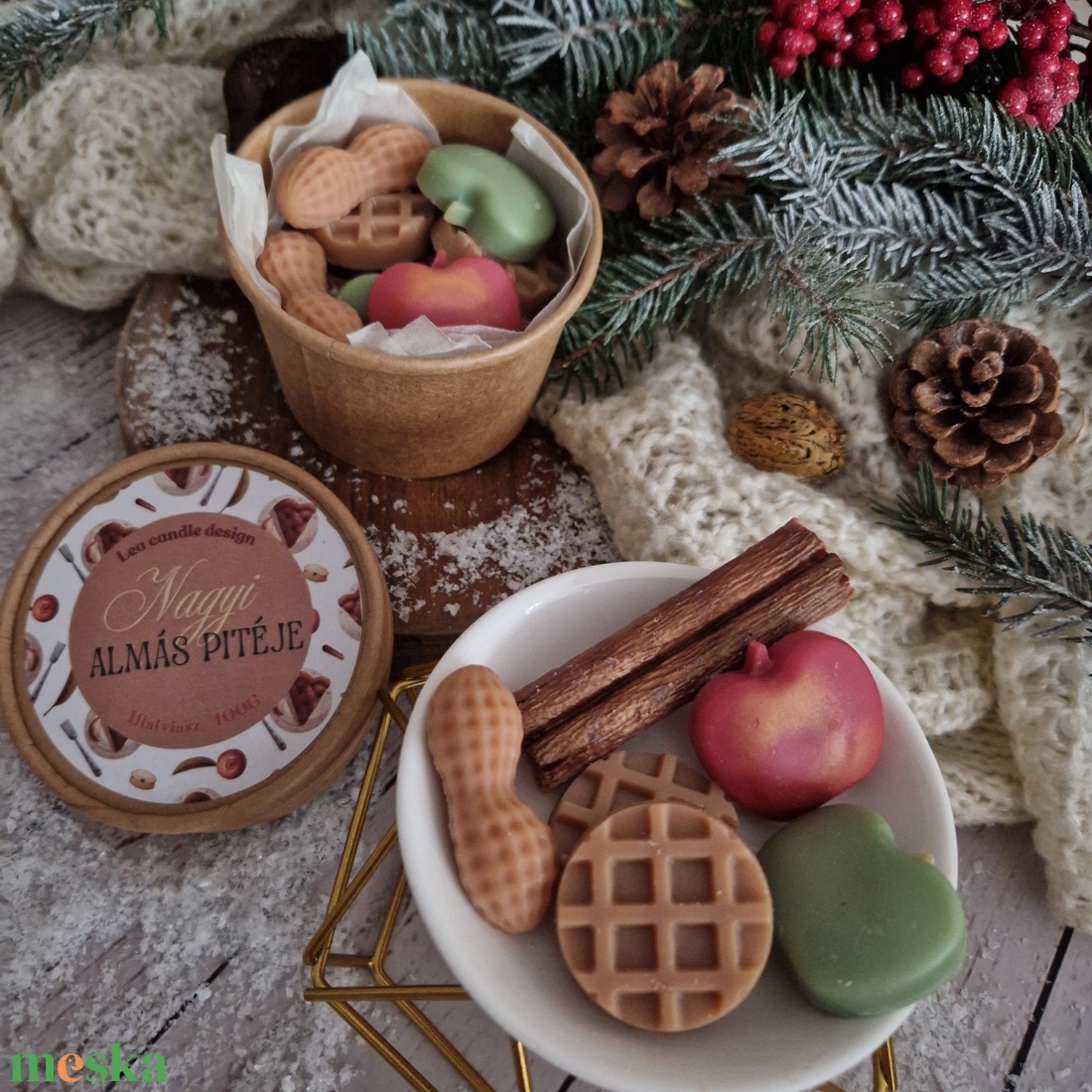 Nagyi almás pitéje illatviasz  - otthon & életmód - gyertya, illat, aroma - illatviasz - Meska.hu