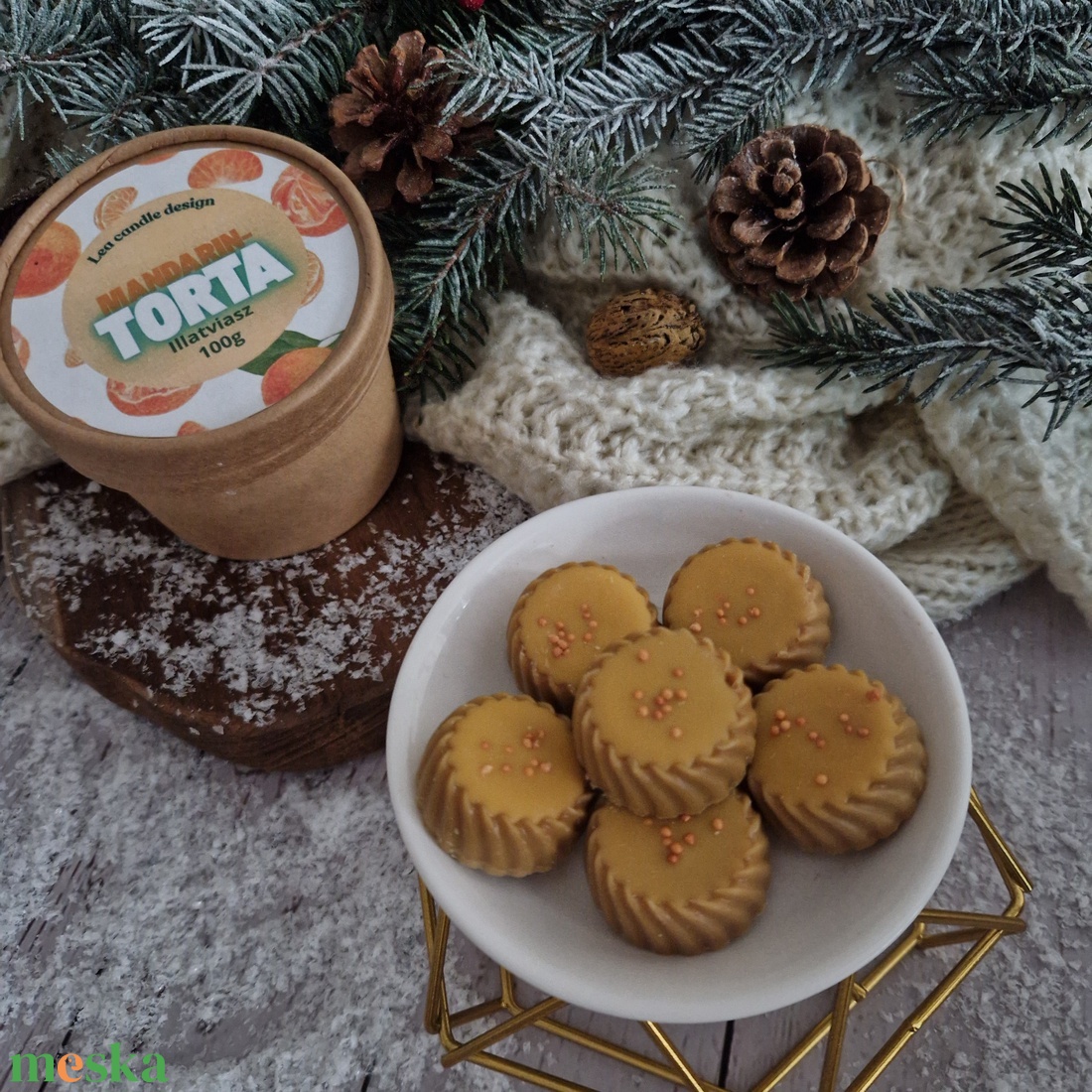 Mandarintorta illatviasz  - otthon & életmód - gyertya, illat, aroma - illatviasz - Meska.hu