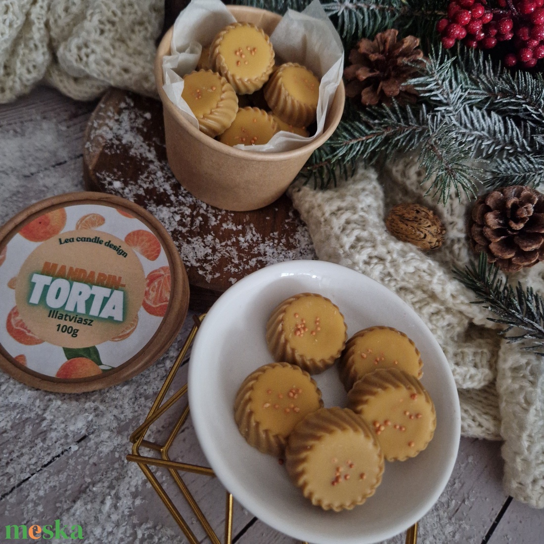 Mandarintorta illatviasz  - otthon & életmód - gyertya, illat, aroma - illatviasz - Meska.hu