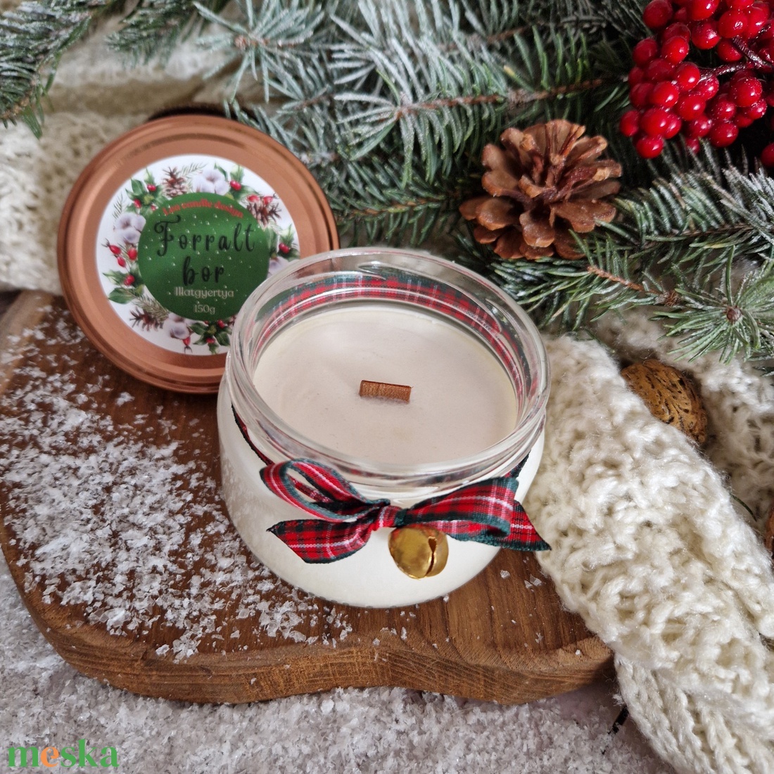 Forralt bor illatgyertya - karácsony - karácsonyi lakásdekoráció - karácsonyi illatgyertya, mécses - Meska.hu